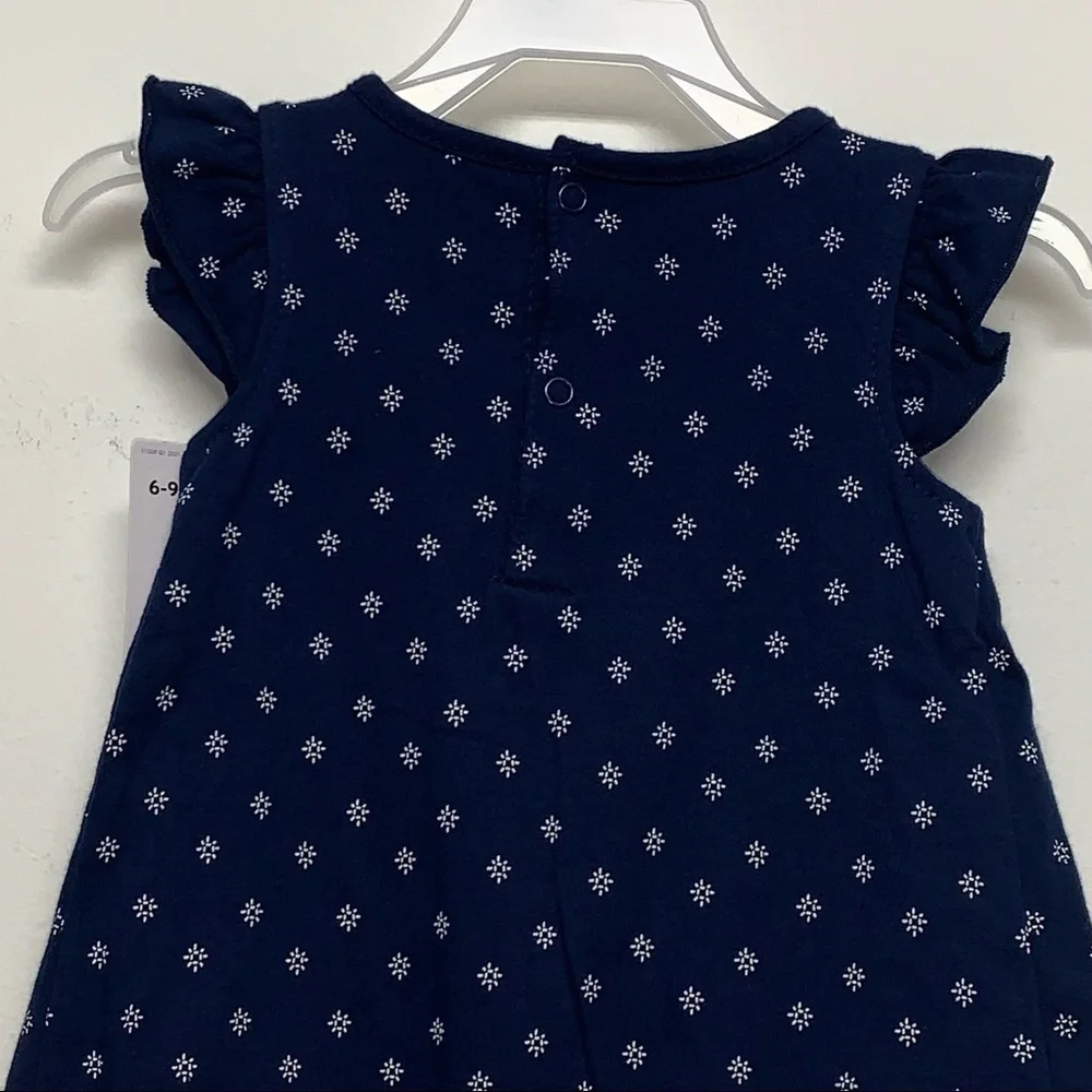 Carter's Child of Mine Blue 12M White Red Watermelon Bodysuit Dress Romper NEW